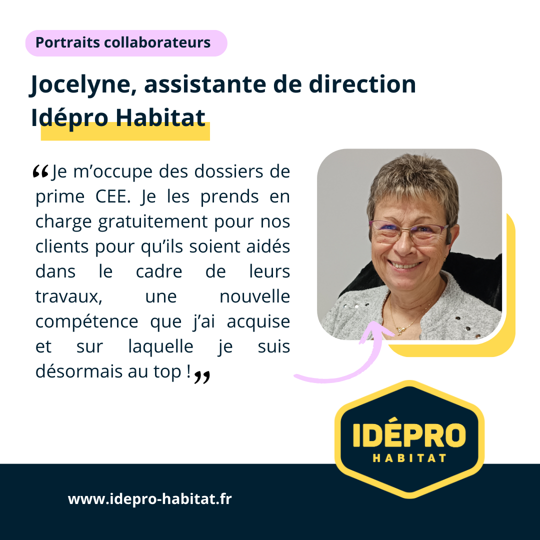 Jocelyne, assistante de direction chez Idépro Habitat depuis 2021